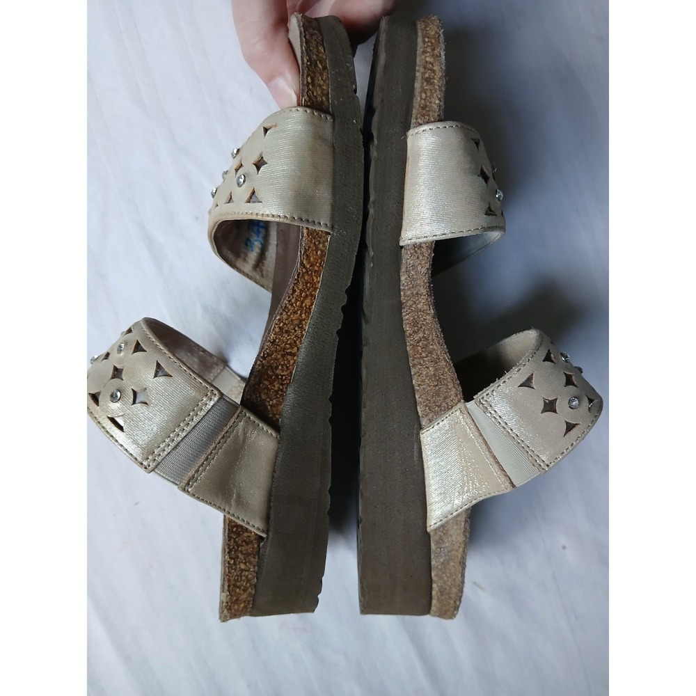 Naot Sandals 38 Susan Rose Gold Studded Cork Cushioned Comfort Casual  Leather - Picture 9 of 16
